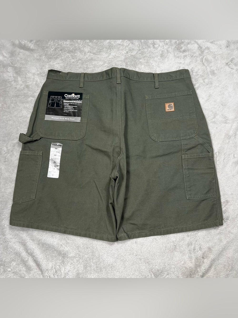 NWT Vintage Carhartt Washed Duck Shorts Mens 44 Moss Green Carpenter Utility